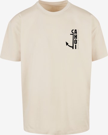 T-Shirt 'Ahoi Anker Knut & Jan Hamburg' F4NT4STIC en beige : devant