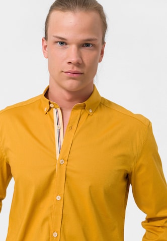 Felix Hardy Slim fit Button Up Shirt in Yellow