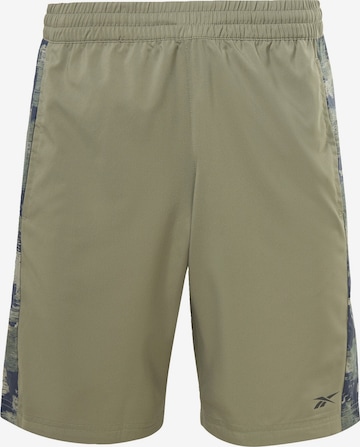 Reebok Regular Workout Pants in Green: front