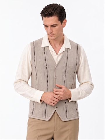 ALLTHEMEN Kofta 'Sternfaden' i beige: framsida