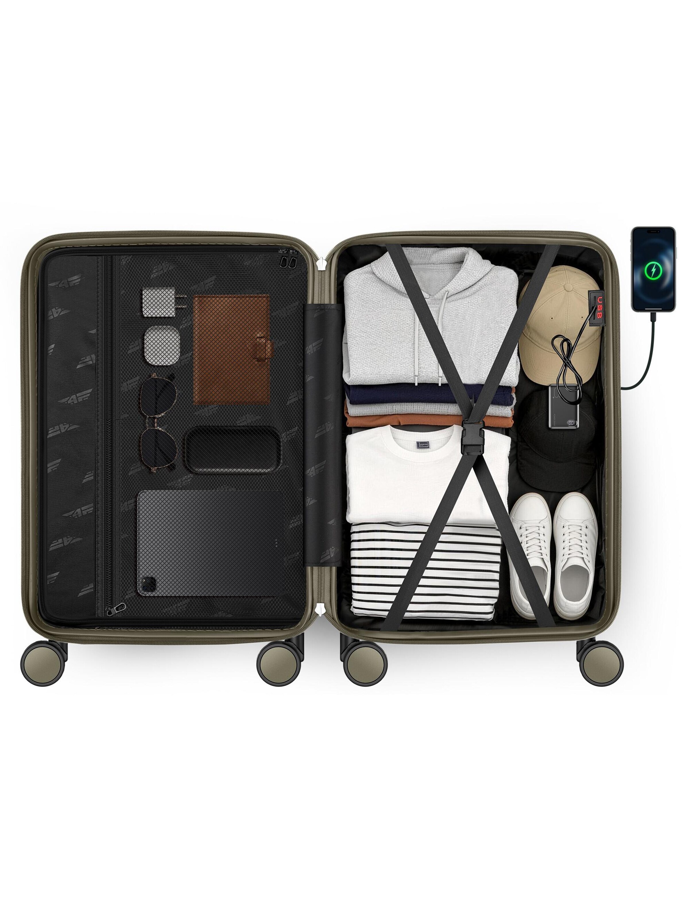4FLY Suitcase Set in Green