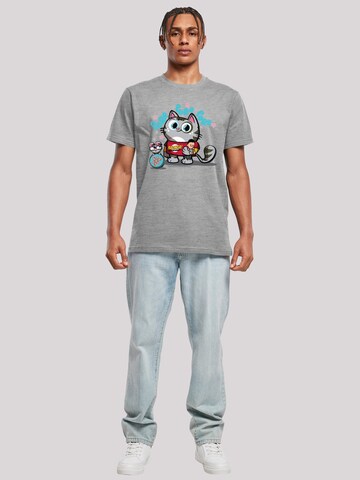 F4NT4STIC Shirt 'Bazinga Kitty' in Grijs