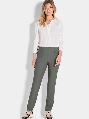 Goldner Slim fit Pants 'LOUISA' in Green