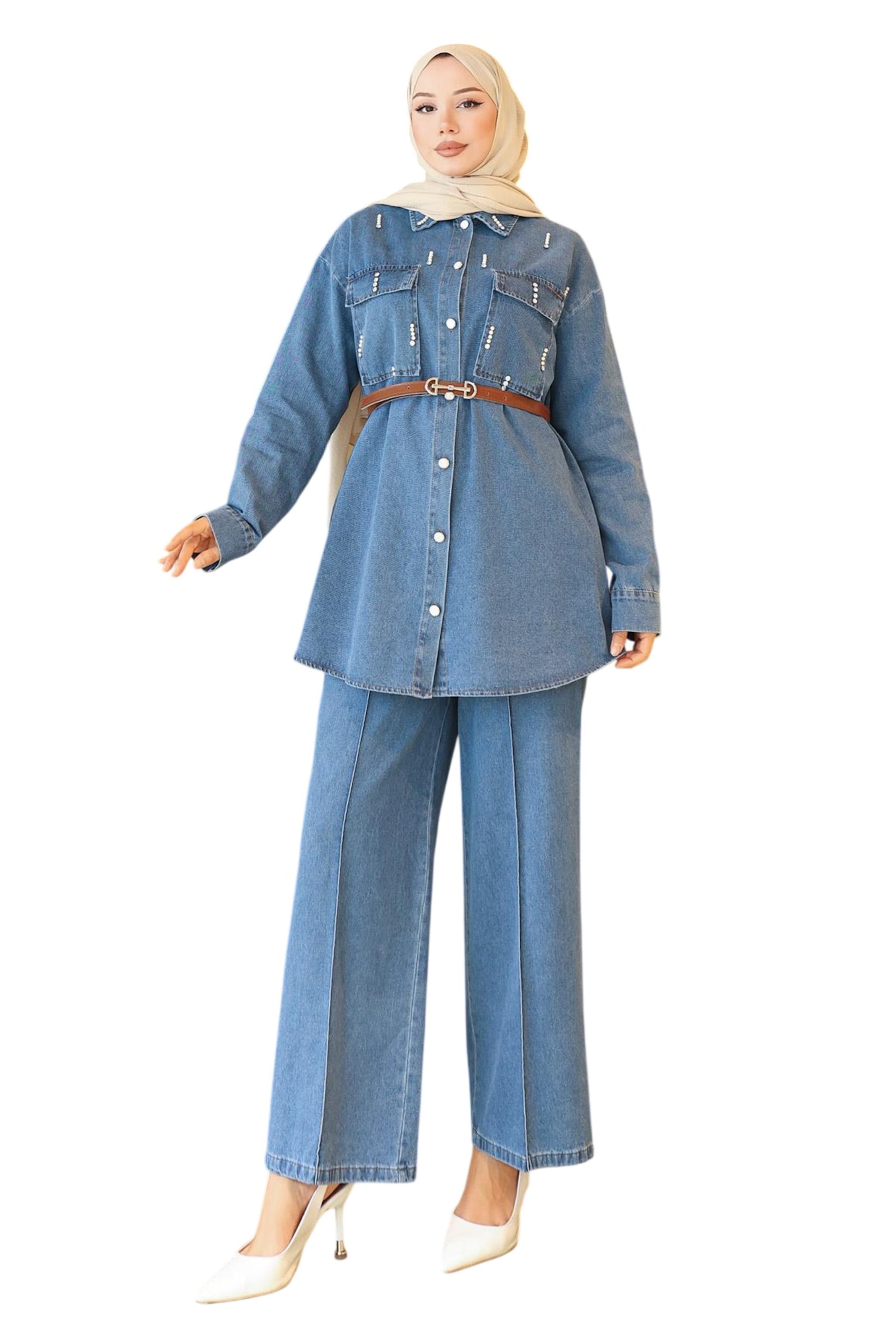 Chemisier MODAMIHRAM en bleu