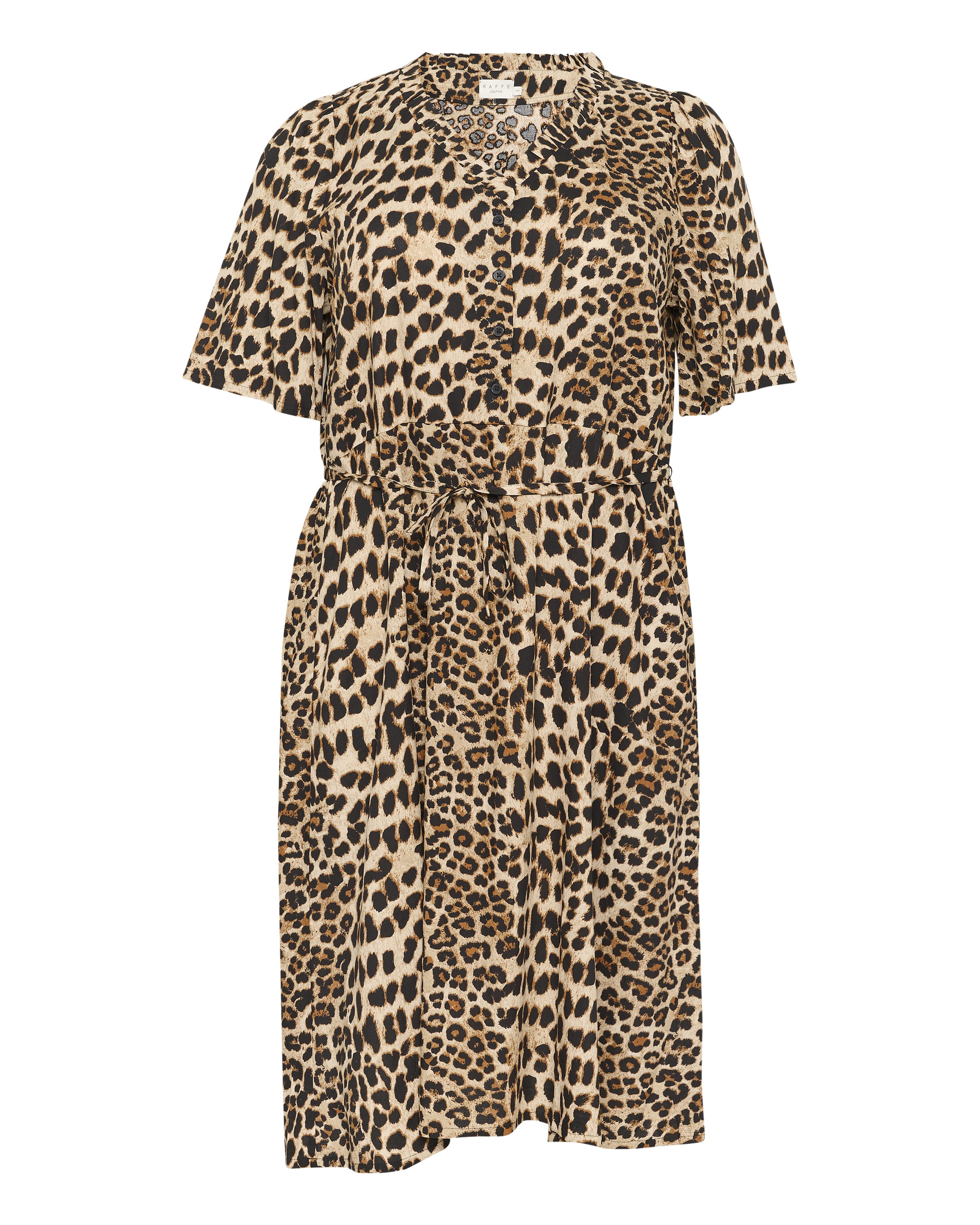 KAFFE CURVE Платье-рубашка 'Arinay' в Песочный / Карамельный / Черный, Обзор товара