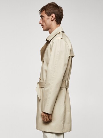 MANGO MAN Between-Seasons Coat in Beige