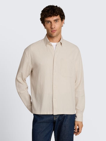TOM TAILOR DENIM Comfort fit Button Up Shirt in Beige: front