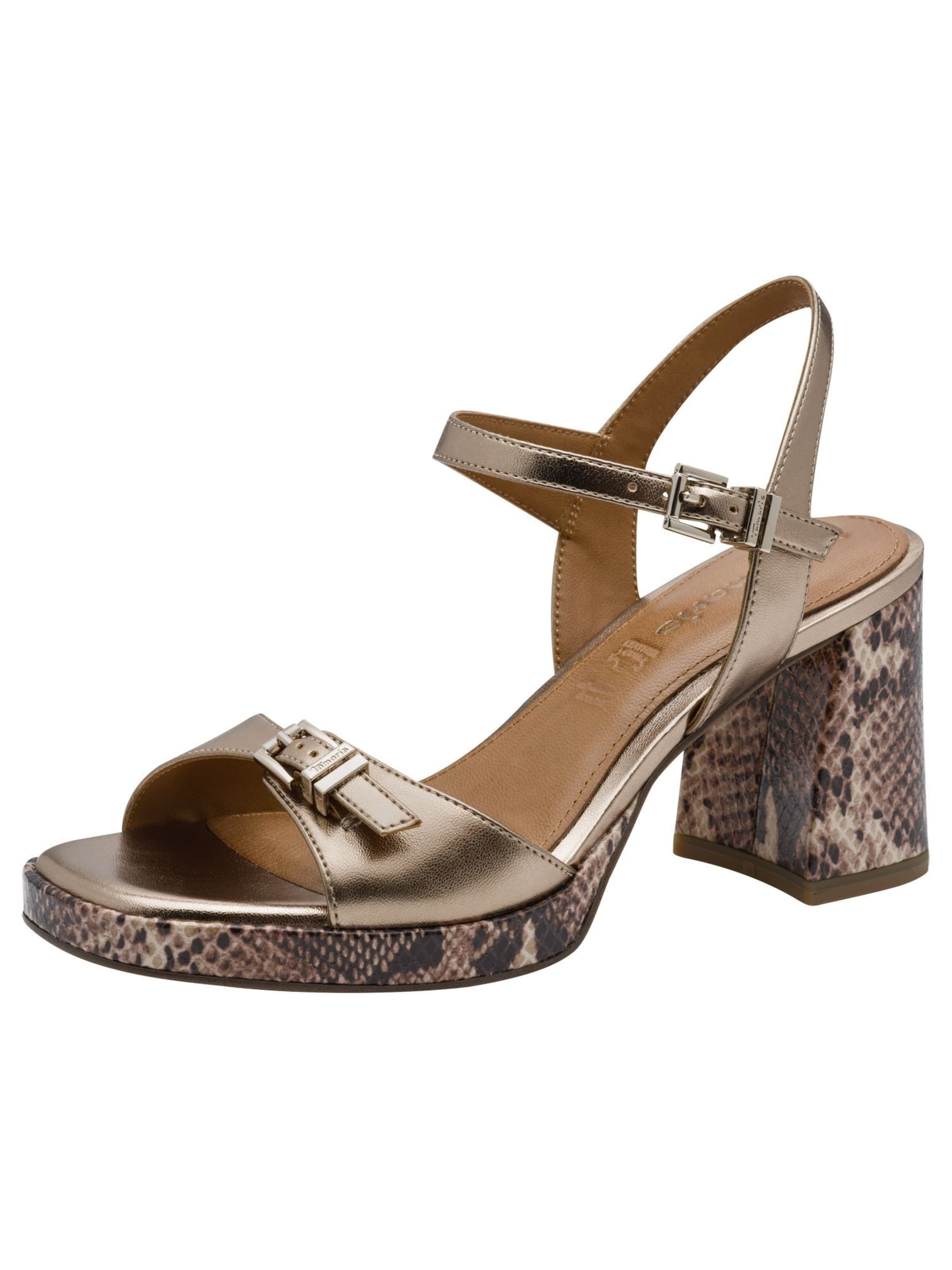 Sandales Tamaris en or : devant