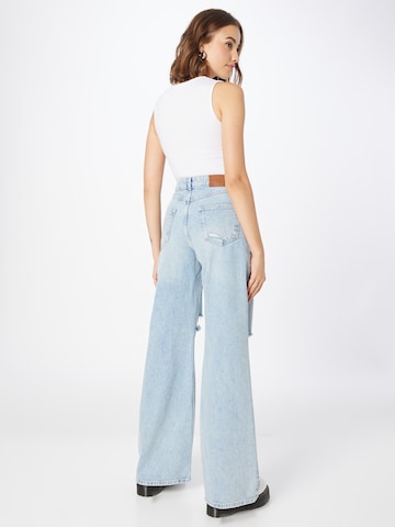 Wide leg Jeans de la UNITED COLORS OF BENETTON pe albastru