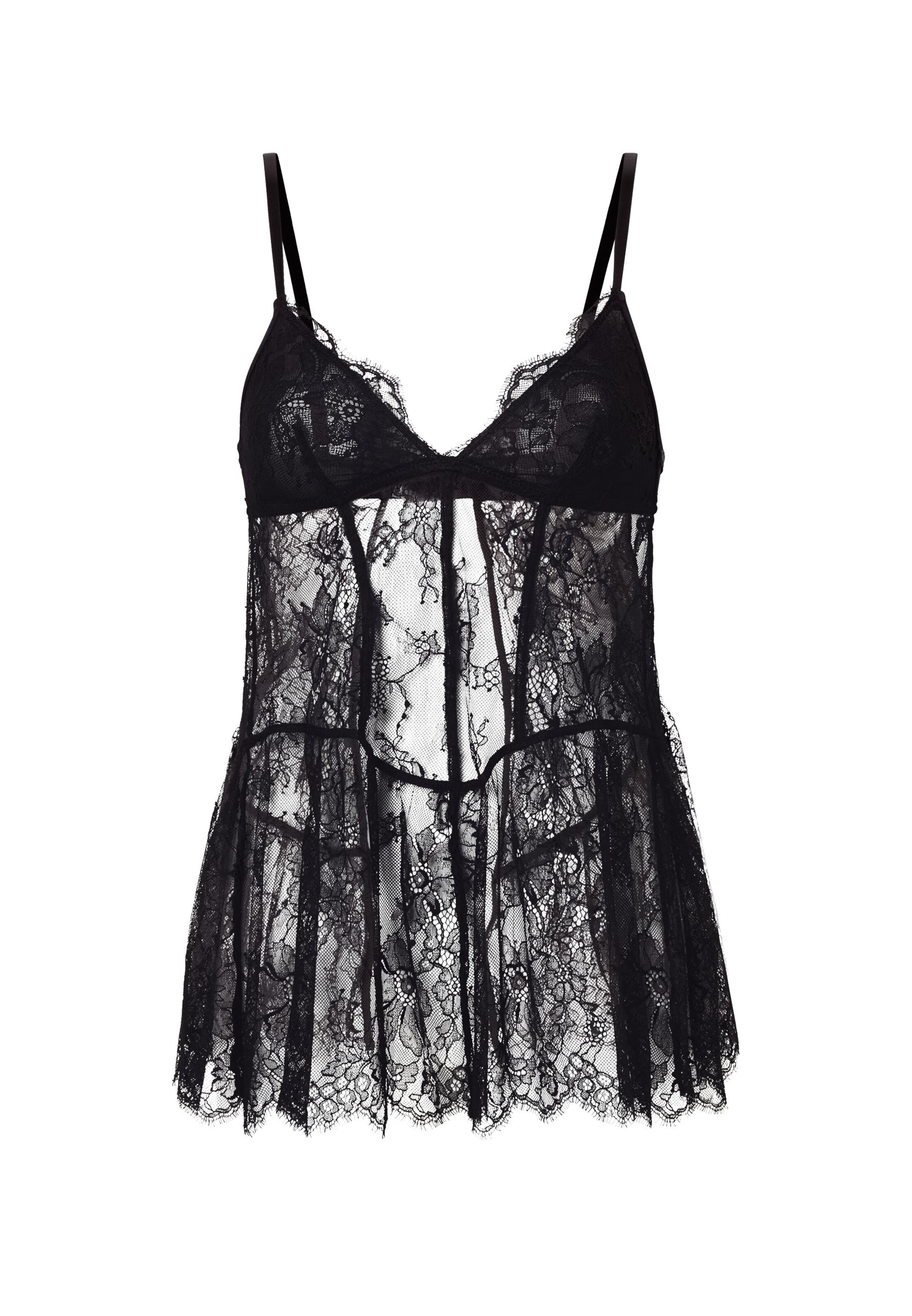 Hunkemöller Negligé 'Cecilia' in Zwart: voorkant