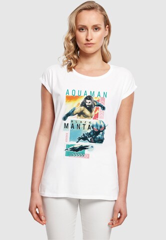 ABSOLUTE CULT T-Shirt 'Aquaman - Character Tiles' in Weiß: predná strana