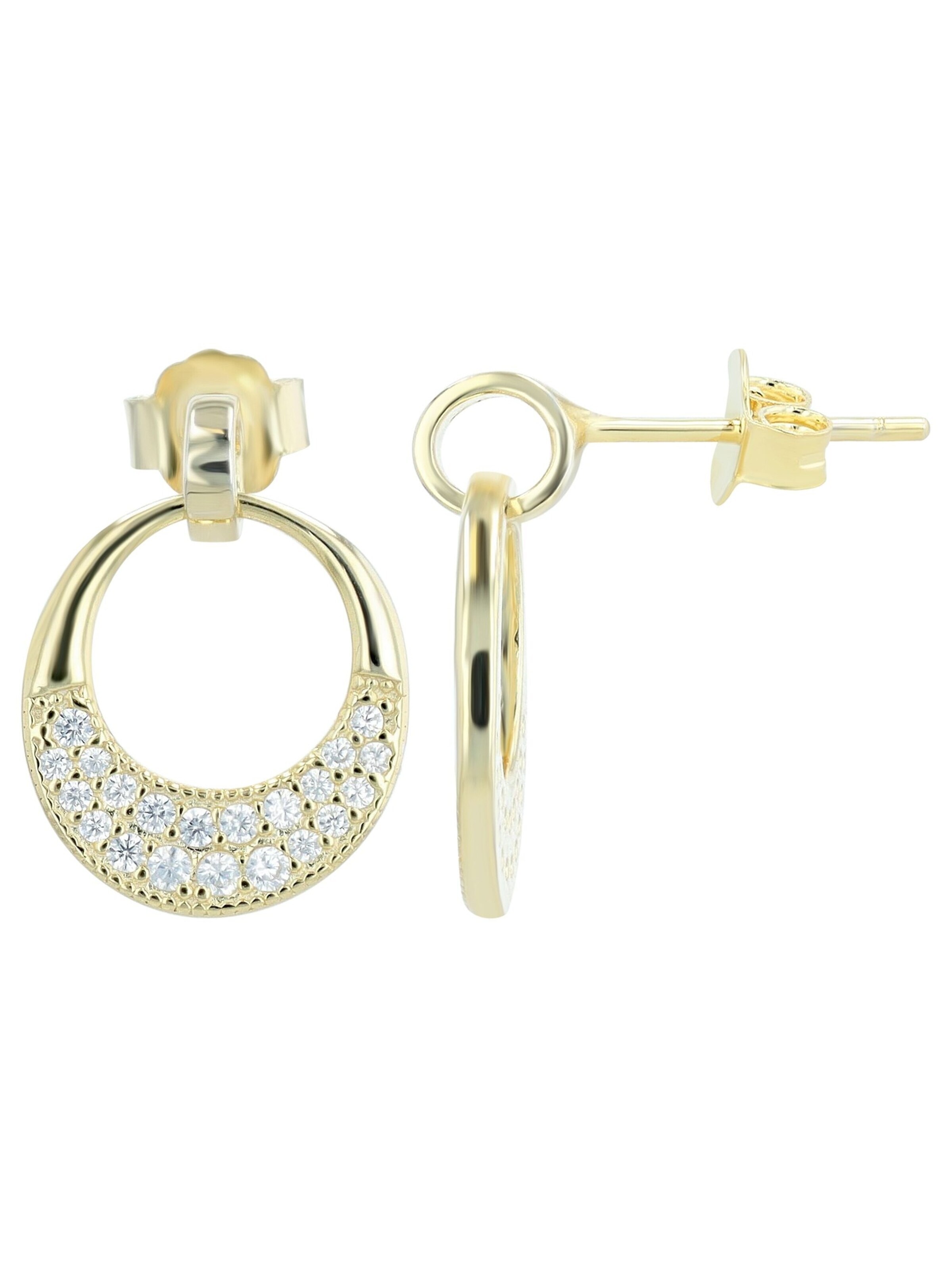 Akzent Earrings '"Roxana" aus 925 Sterlingsilber, rhodiniert/vergoldet, langlebig' in Gold