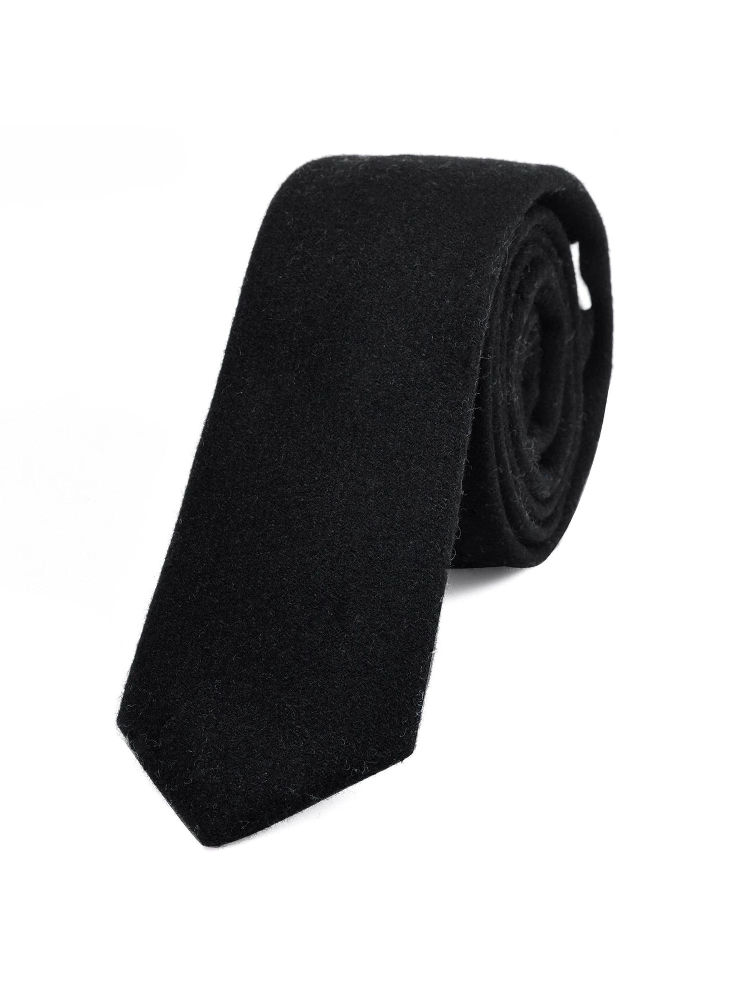 DonDon Tie 'DonDon Herren Krawatte 6 cm Baumwolle dunkelblau-creme kariert' in One size in Black, Item view