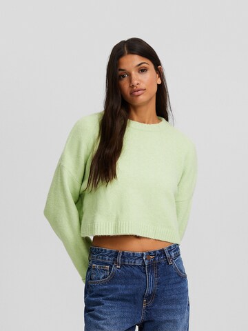 Pull-over Bershka en vert : devant