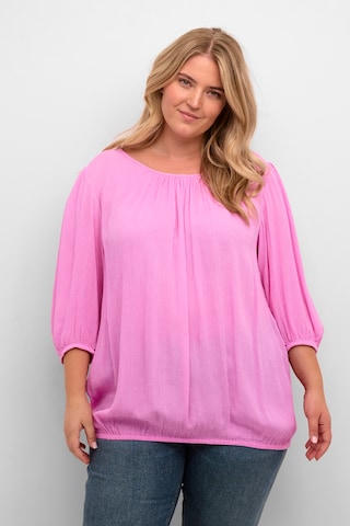 KAFFE CURVE Blouse 'Wilina' in Lila: voorkant