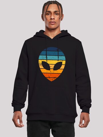 Sweat-shirt 'Alien Sonnenuntergang Retro' F4NT4STIC en noir : devant