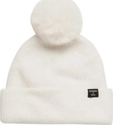 Berretto 'heritage ribbed' di Superdry & Co in bianco: frontale
