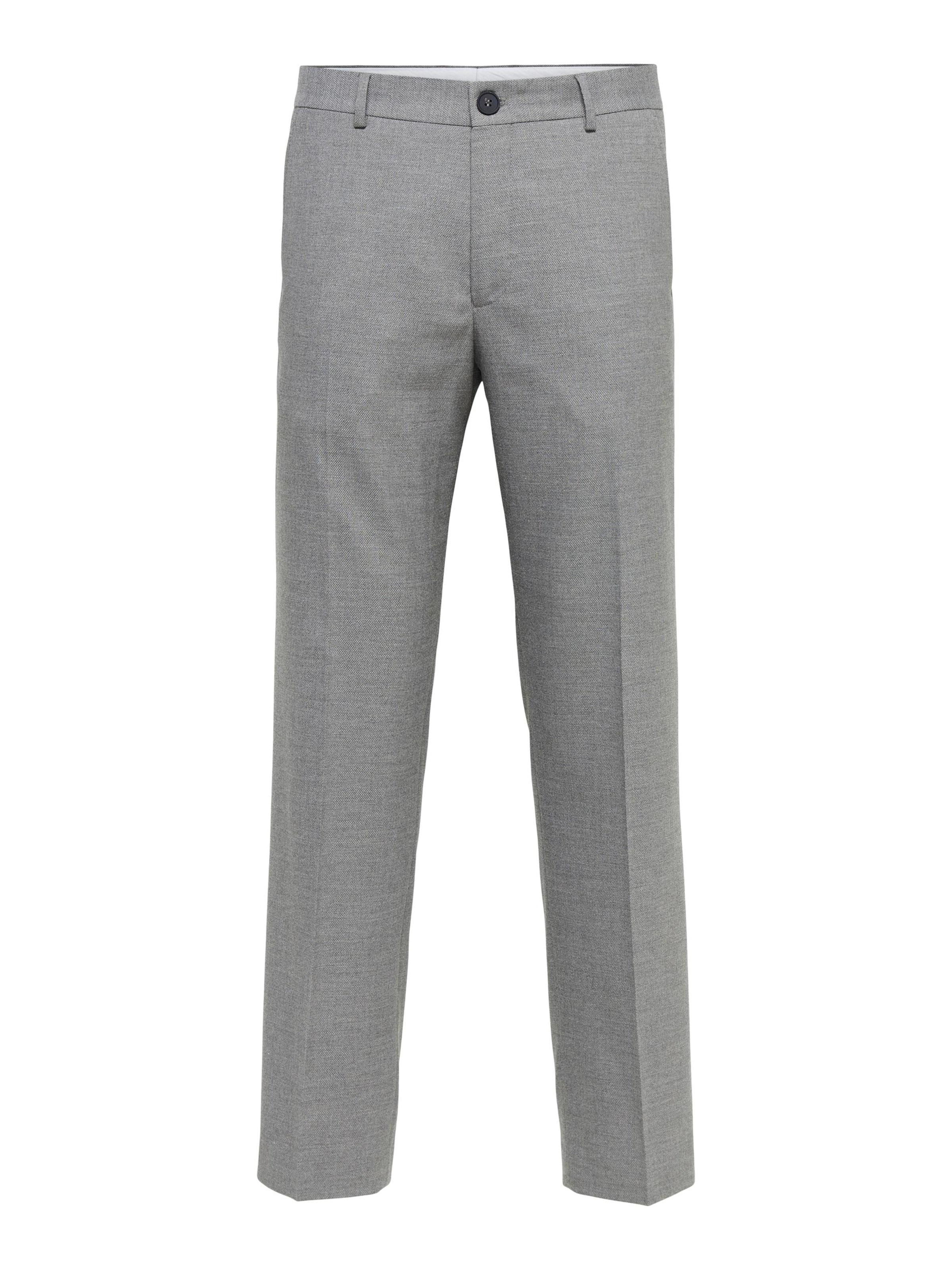 SELECTED tavaline Viikidega püksid 'Logan', värv hall: eest vaates