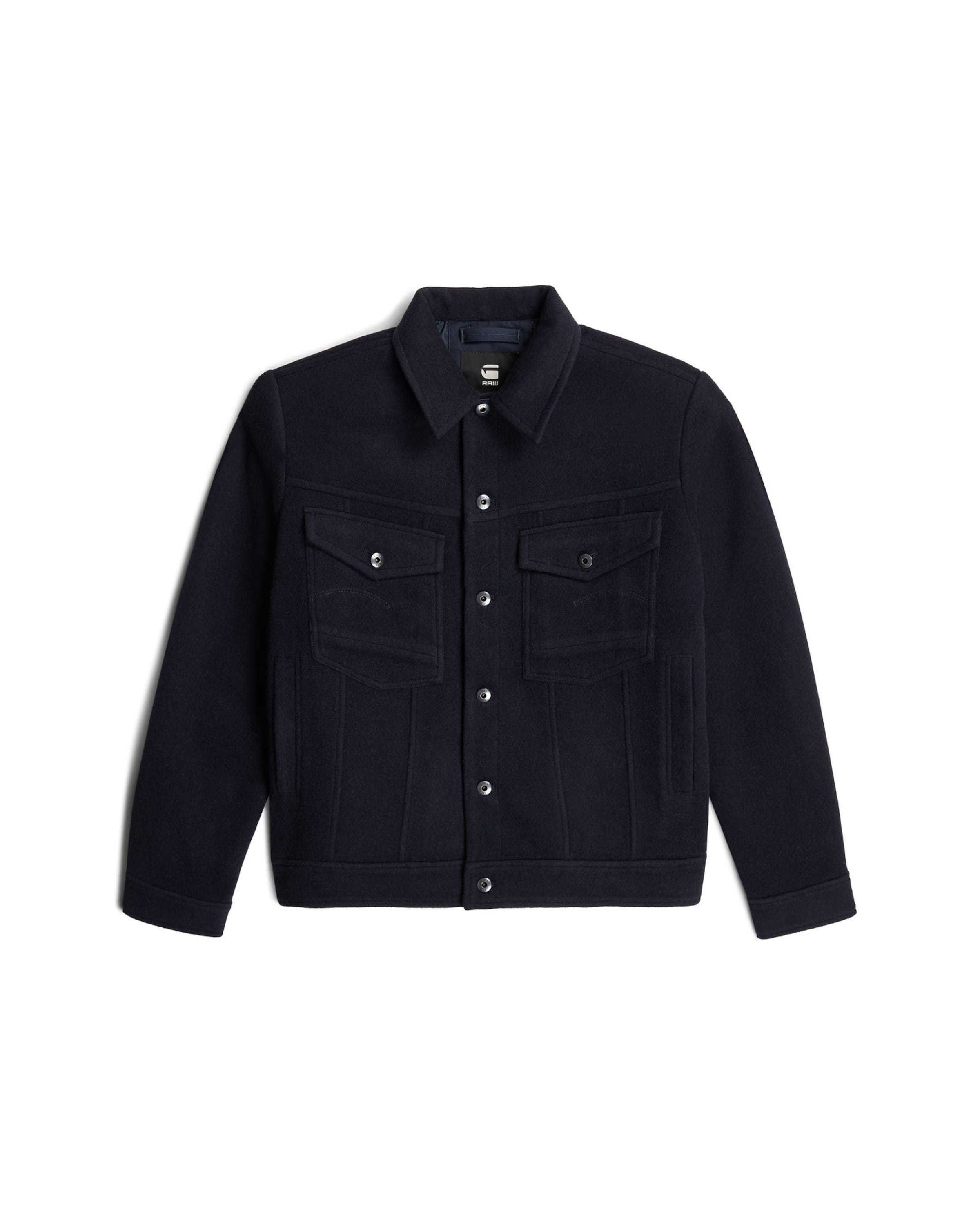 G-STAR Tussenjas 'Wool Trucker' in Blauw: voorkant