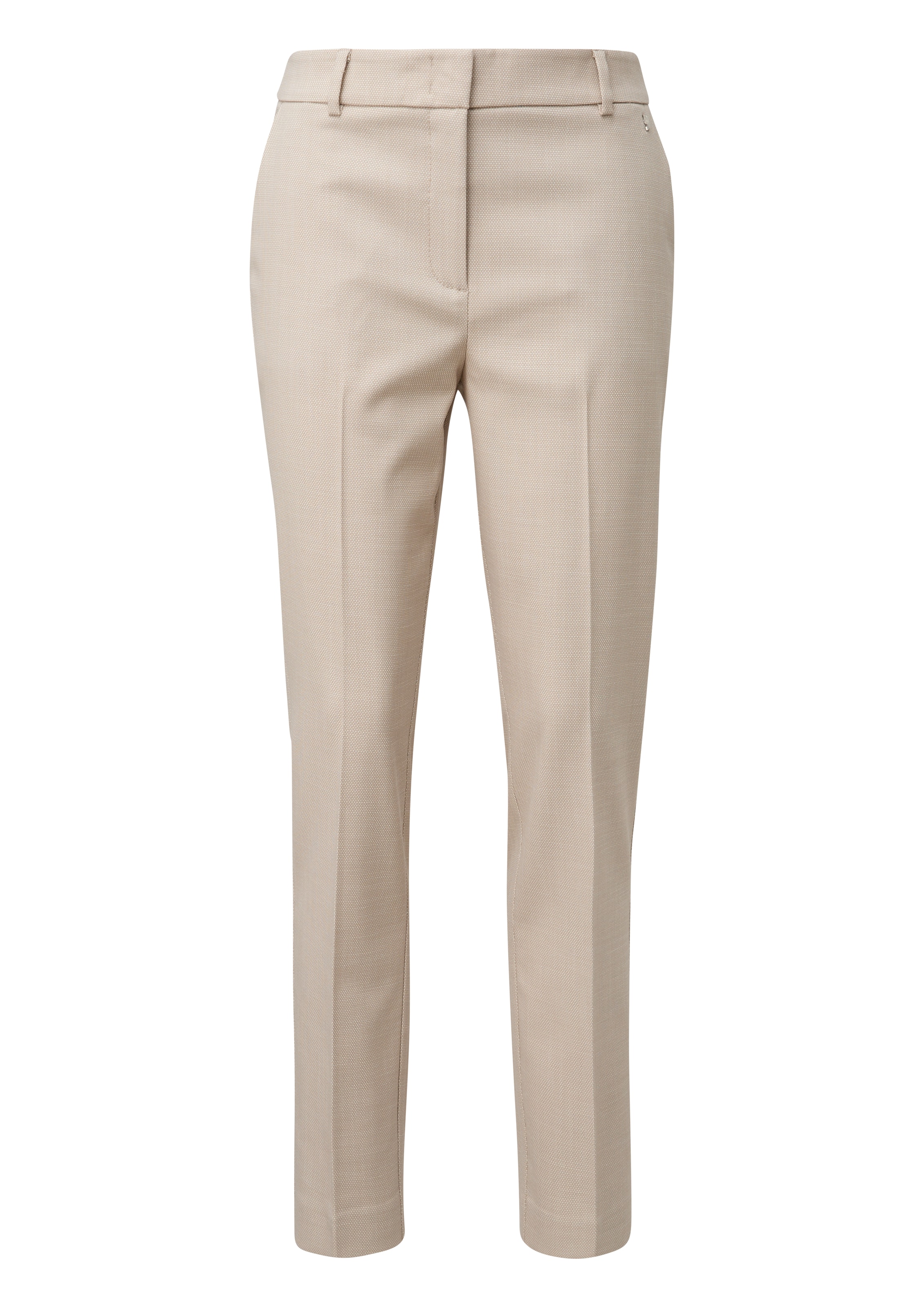 COMMA Slim fit Pleated Pants in Beige: front