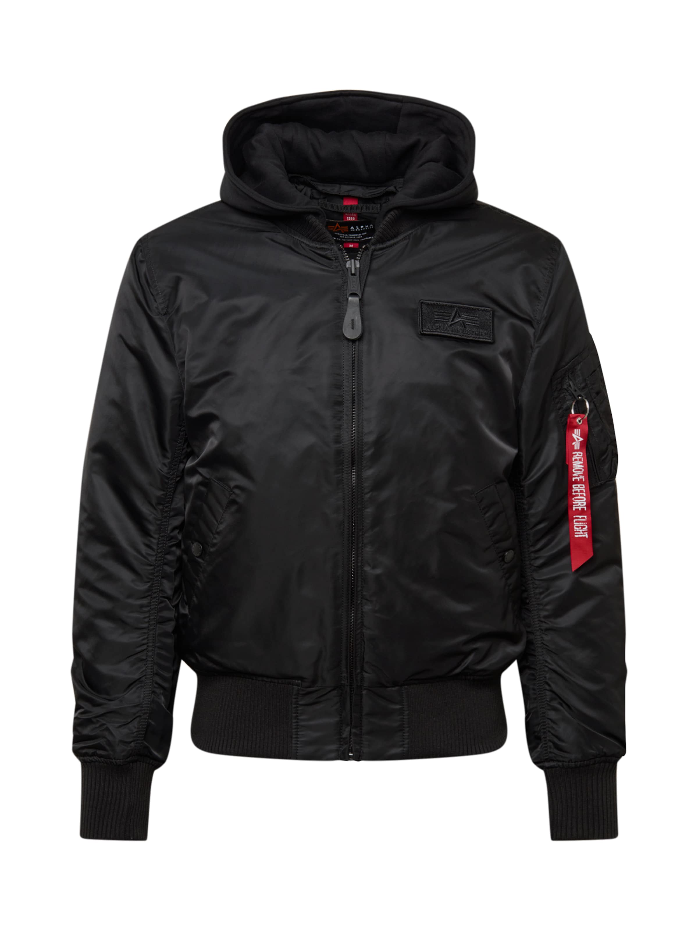 ALPHA INDUSTRIES - Chaqueta de entretiempo 'MA-1 ZH' en negro: frente