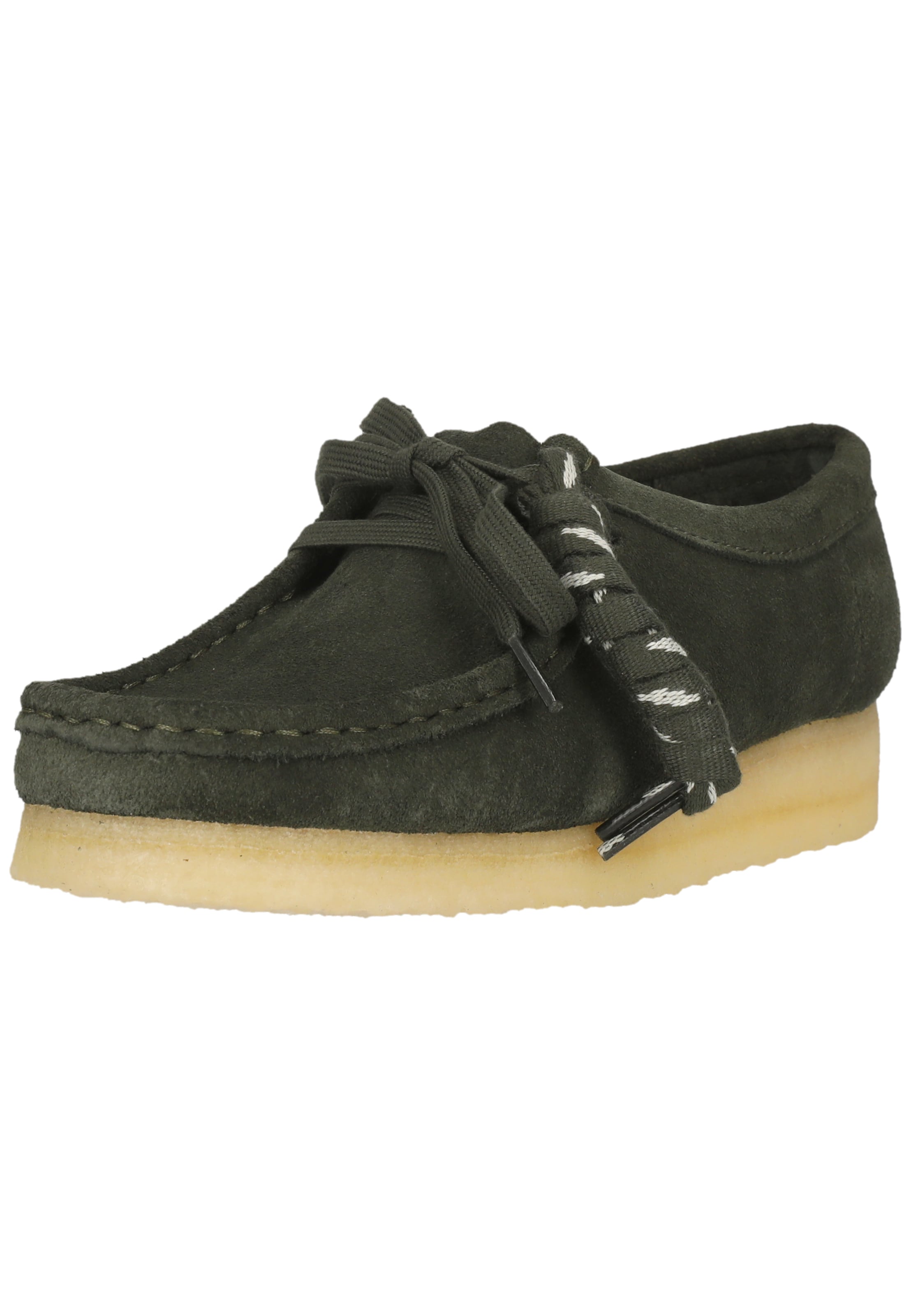 CLARKS Veterschoen 'Wallabee' in Groen: voorkant