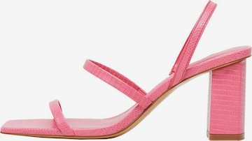 MANGO Sandalen met riem 'Trini' in Roze: voorkant