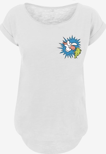 F4NT4STIC Shirt 'Looney Tunes Bugs Bunny Carrot' in de kleur Azuur / Lichtgroen / Koraal / Wit gemêleerd, Productweergave