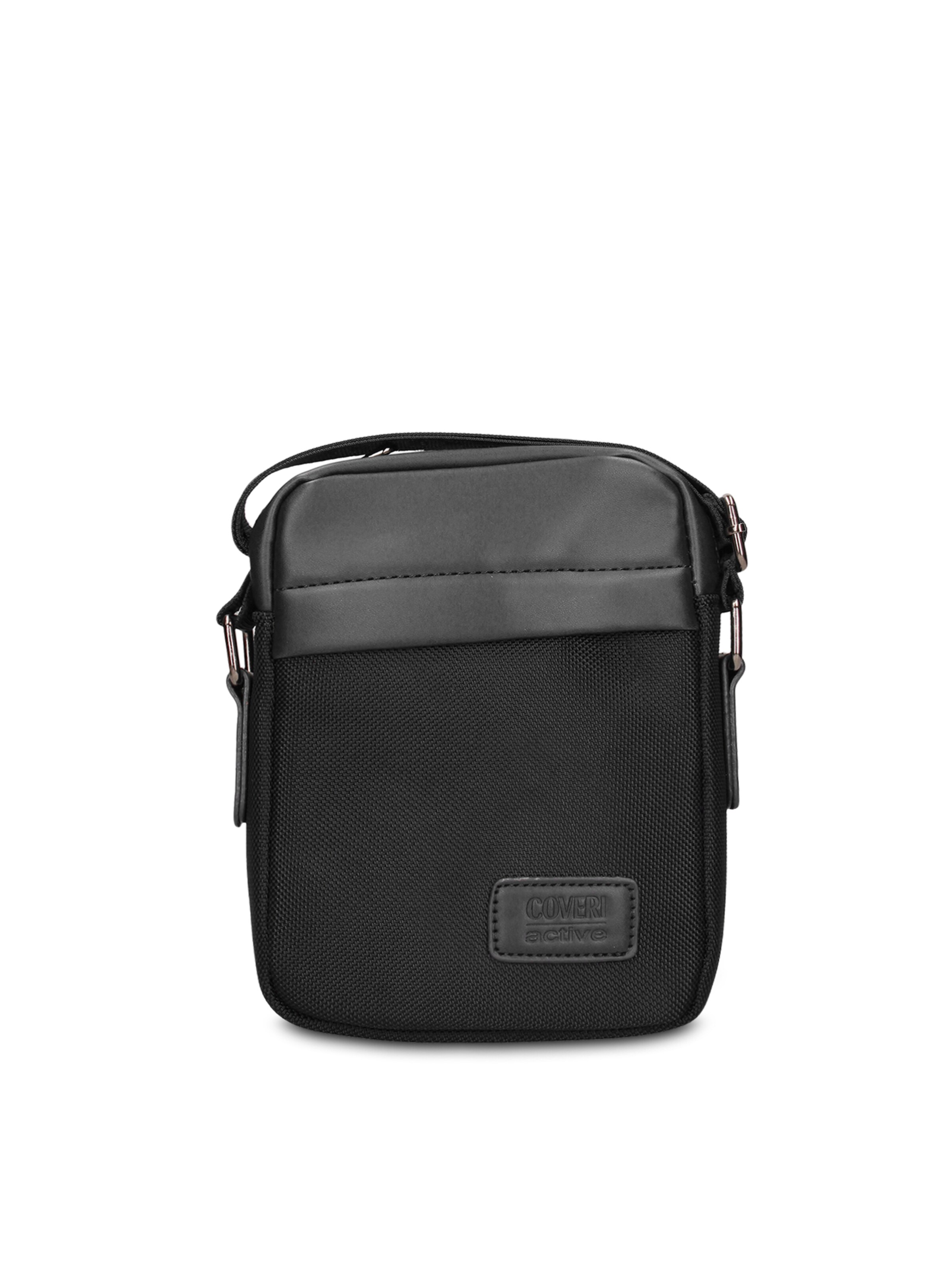 Borsa a tracolla 'Borsa a Tracolla Uomo Vegan Leather con Zip' di Coveri Collection in nero: frontale