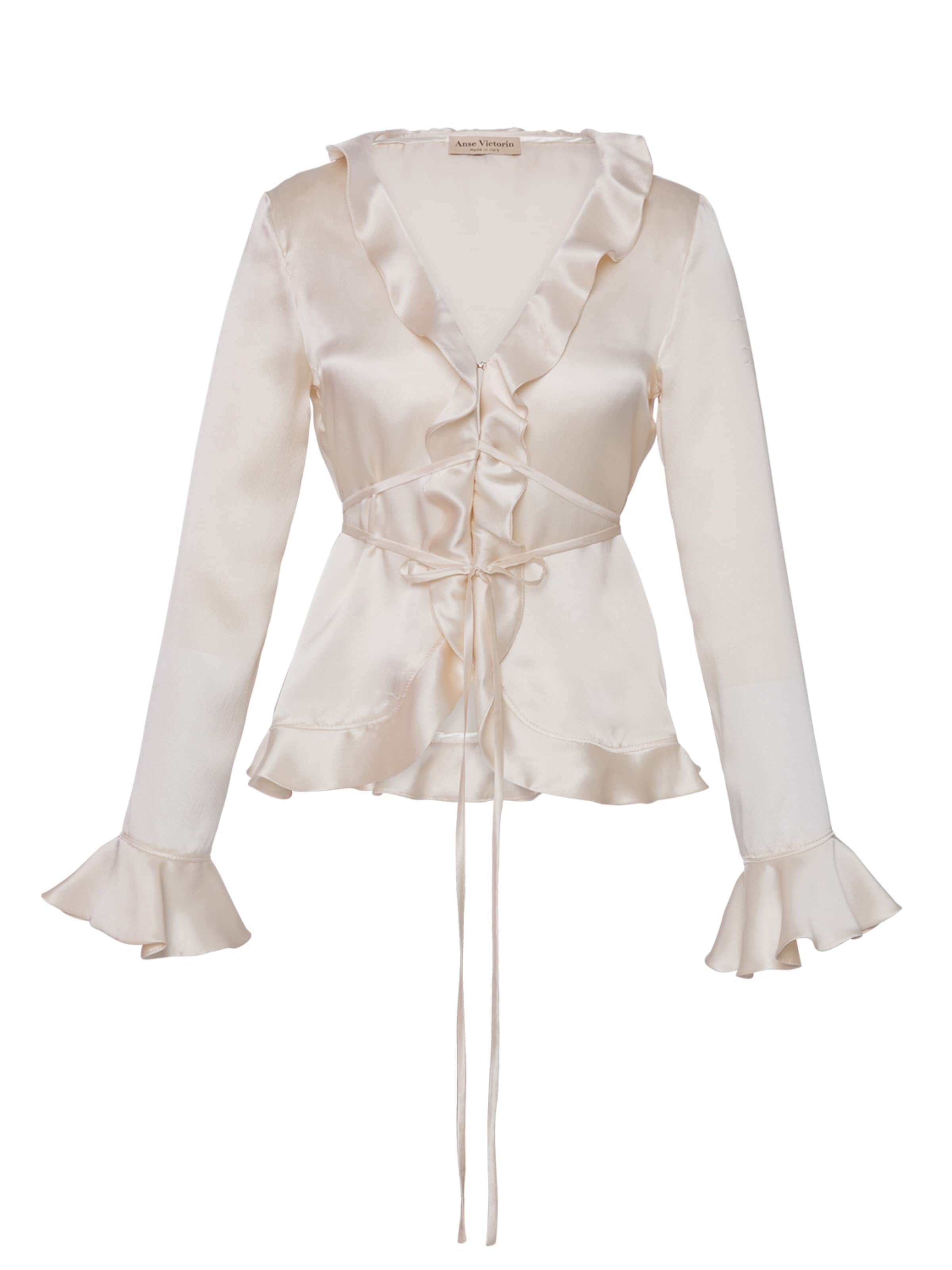 Anse Victorin Bluse 'Lily'‌‌‌‌‌‌‌‌‌ in Beige: Vorderseite