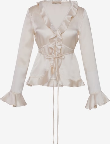 Anse Victorin Bluse 'Lily' in Beige: Vorderseite