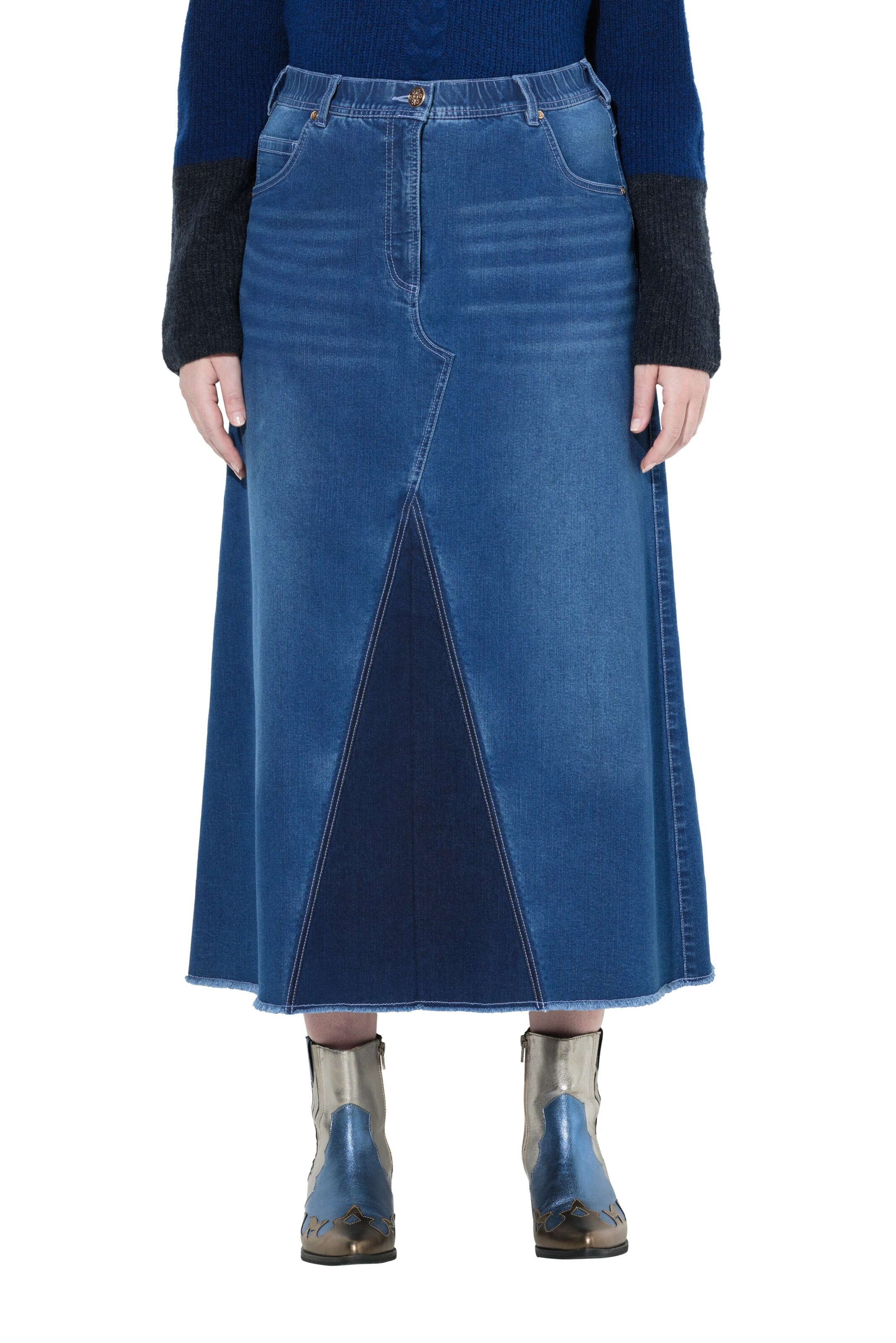 Ulla Popken Rok in Blauw: voorkant
