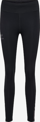 Skinny Pantalon de sport Hummel en noir : devant