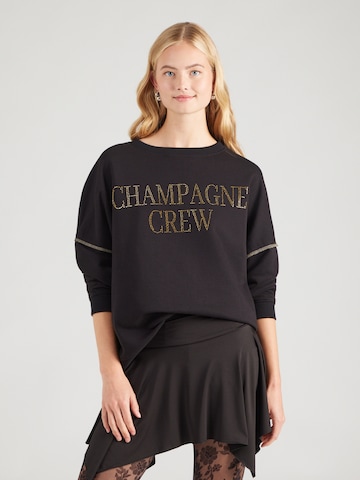 miss goodlife - Sudadera 'Champagne Crew' en negro: frente