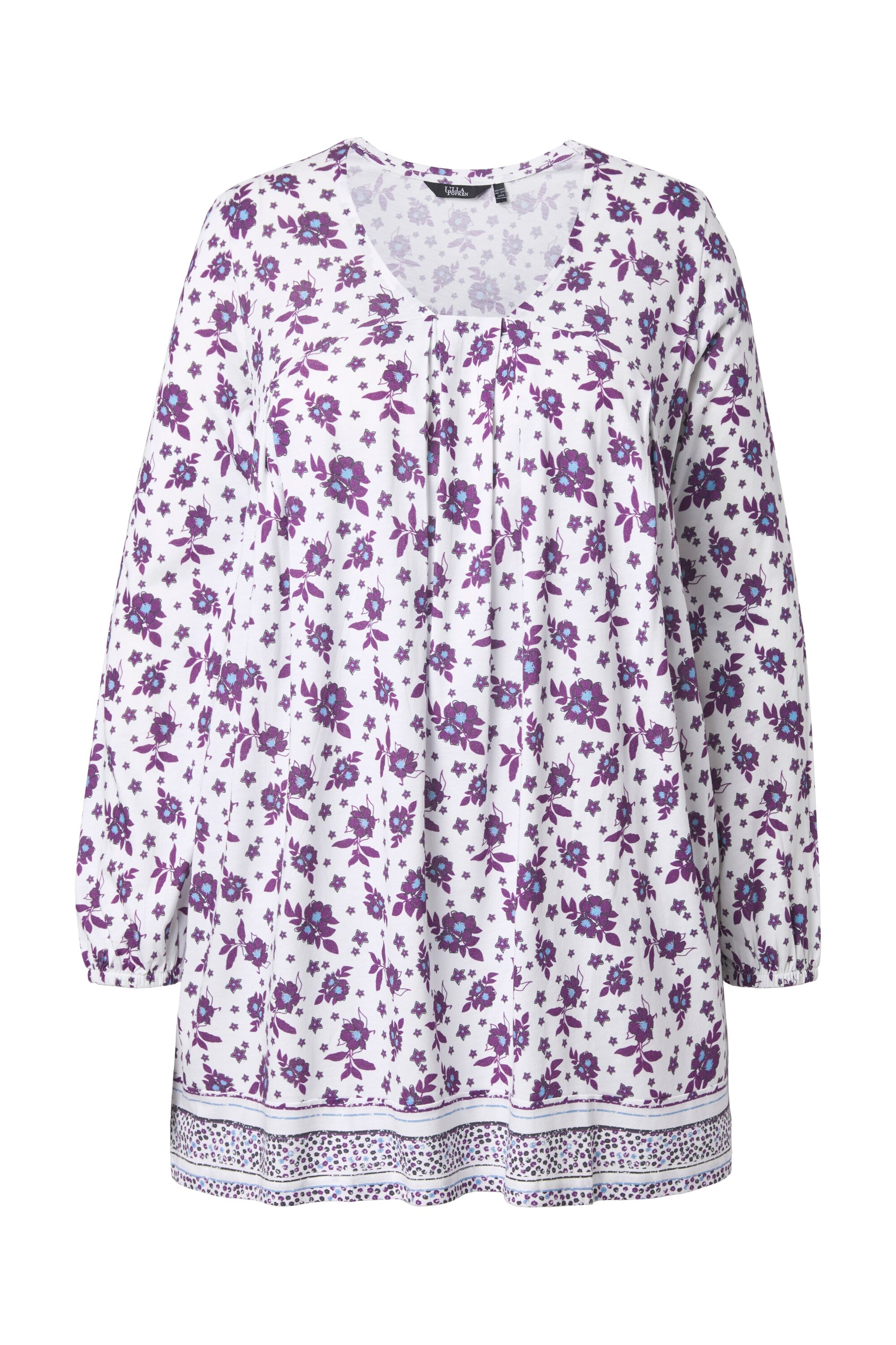 Ulla Popken Shirt in Royal blue / Purple / Off white, Item view