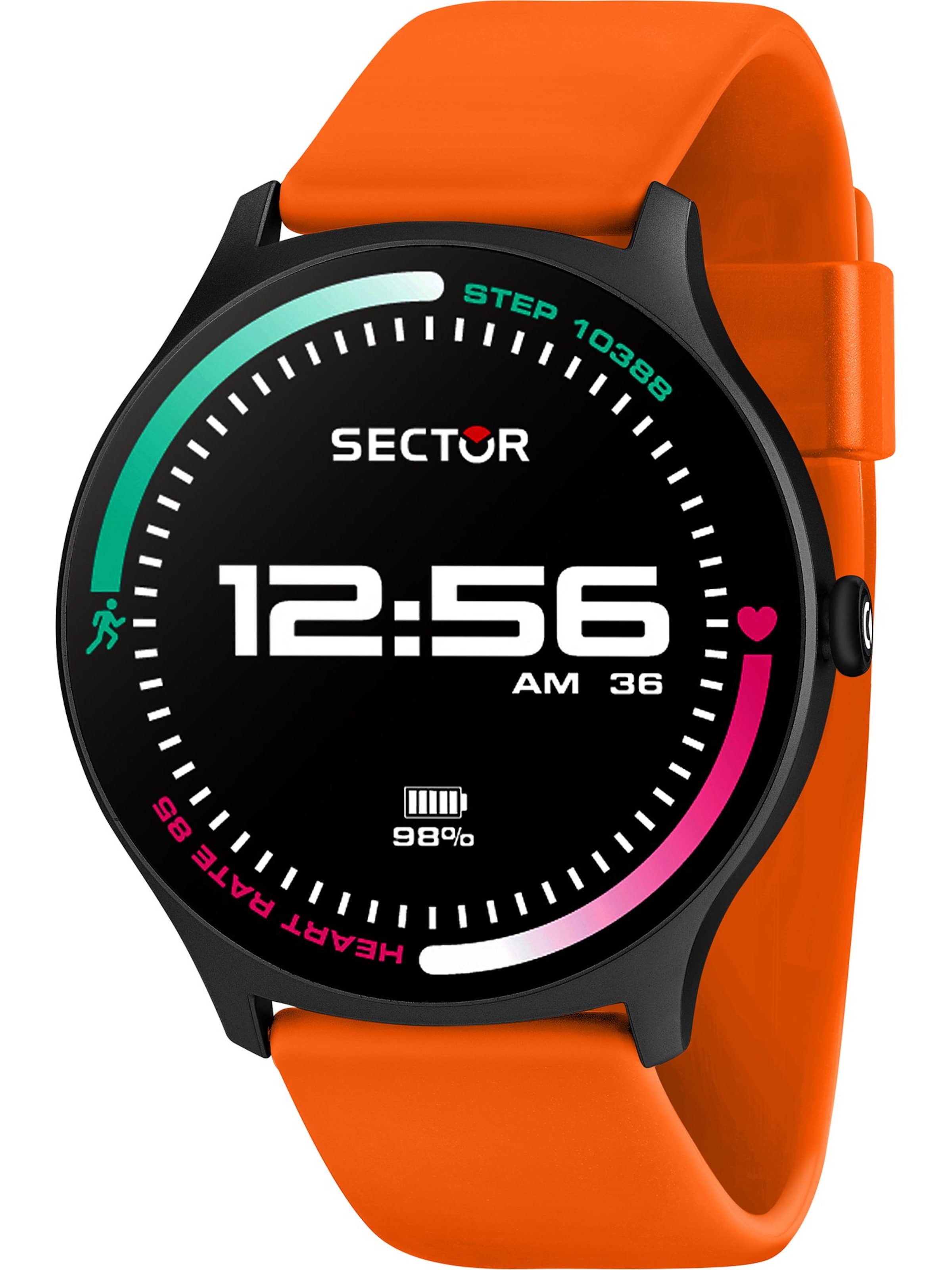 SECTOR Digitaluhr in Orange: Vorderseite