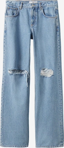 Wide leg Jeans 'Eloise' de la MANGO pe albastru: față