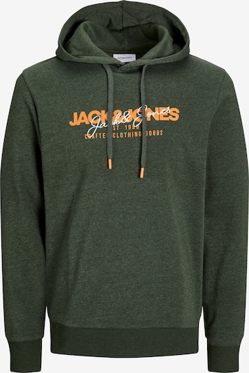 JACK & JONES Sweatshirt 'JJAlvis' in S in dunkelgrün / dunkelorange / weiß, Produktansicht