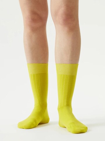 Von Jungfeld Socks 'Rosa / Cyberlime / Taubenblau' in Pink