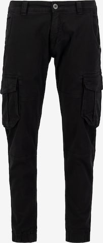 ALPHA INDUSTRIES Tapered Cargobroek in Zwart: voorkant