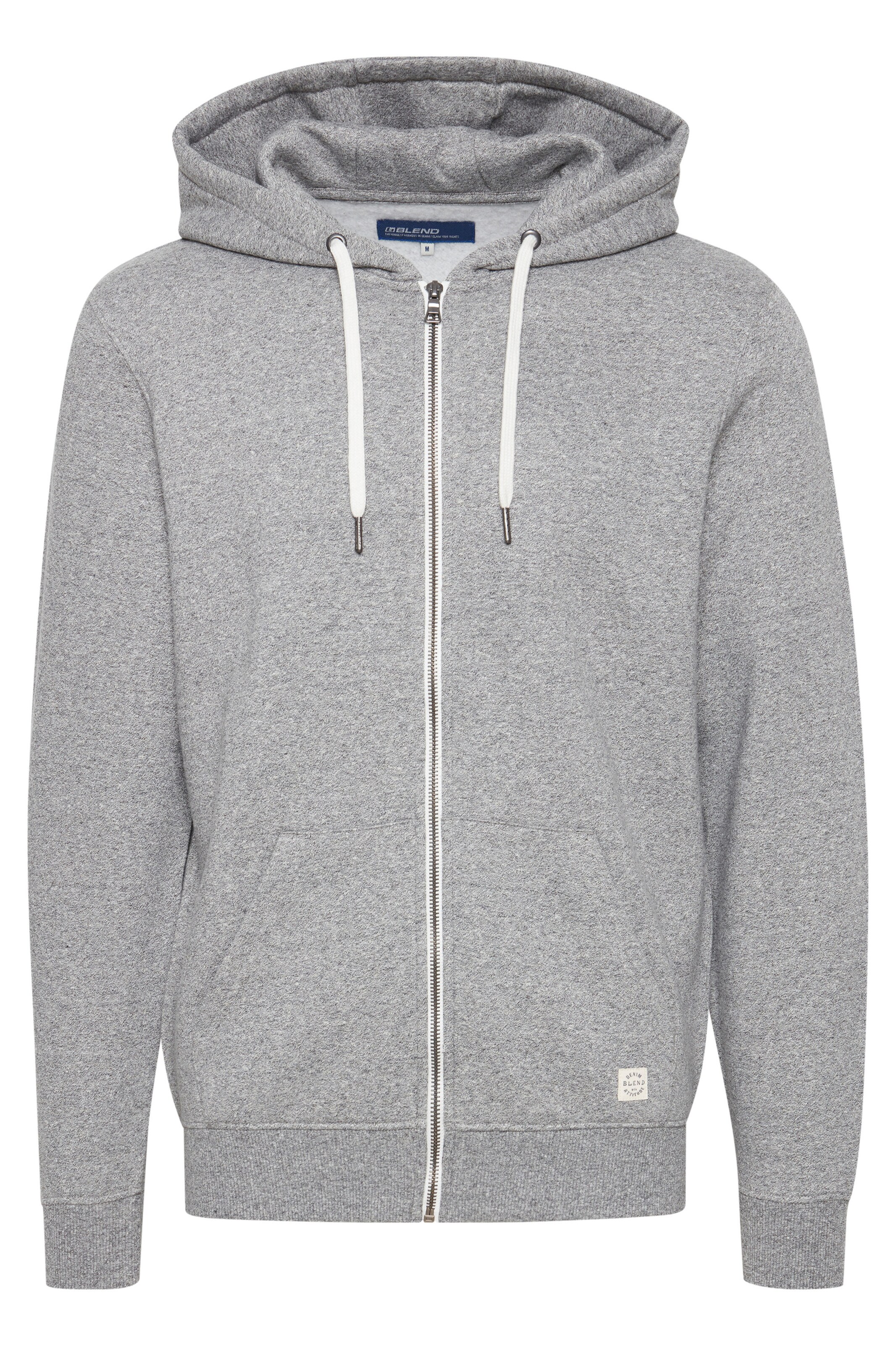 BLEND Sweat jacket 'GORDON' in Grey: front
