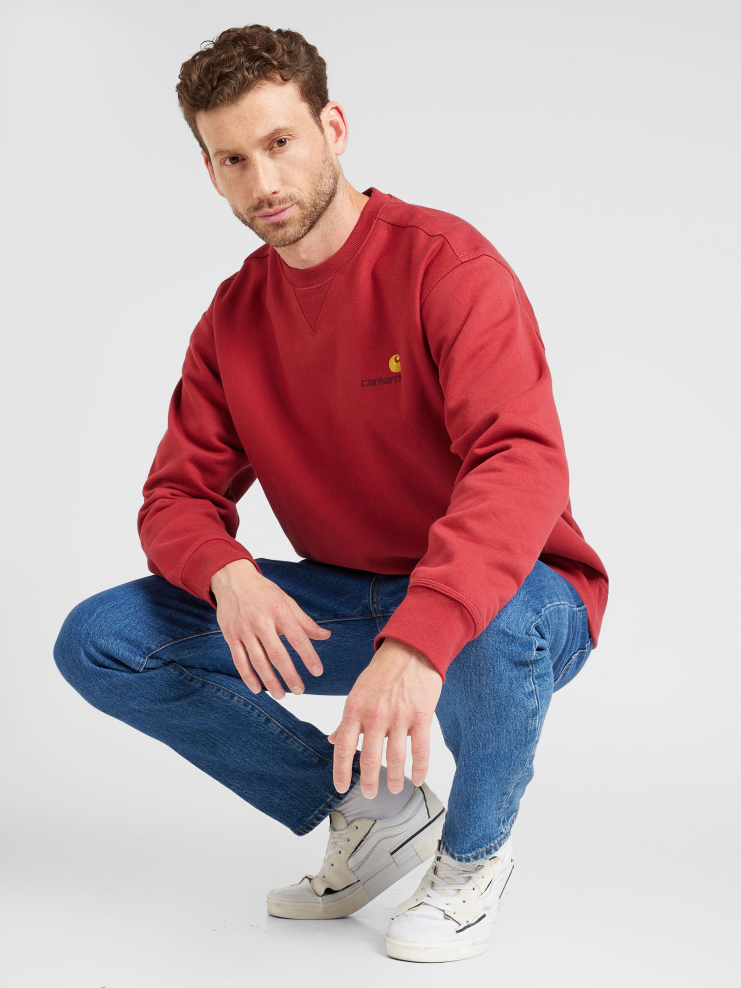 Carhartt WIP Sweatshirt American Script in Red Wine Red ABOUT YOU