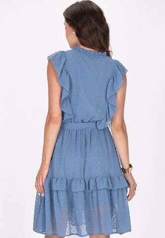 Abito camicia di faina in blu