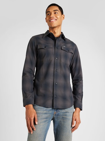 G-Star RAW Regular fit Button Up Shirt 'Marine' in Black: front