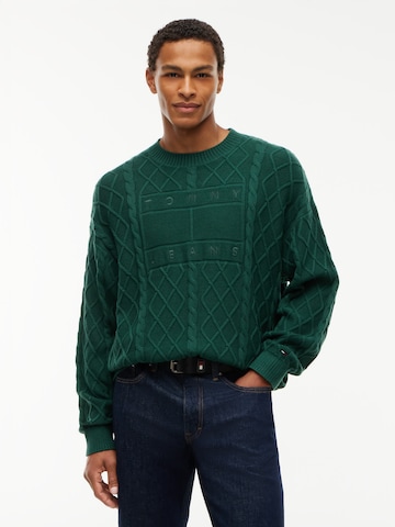 Tommy Jeans Trui in Groen: voorkant
