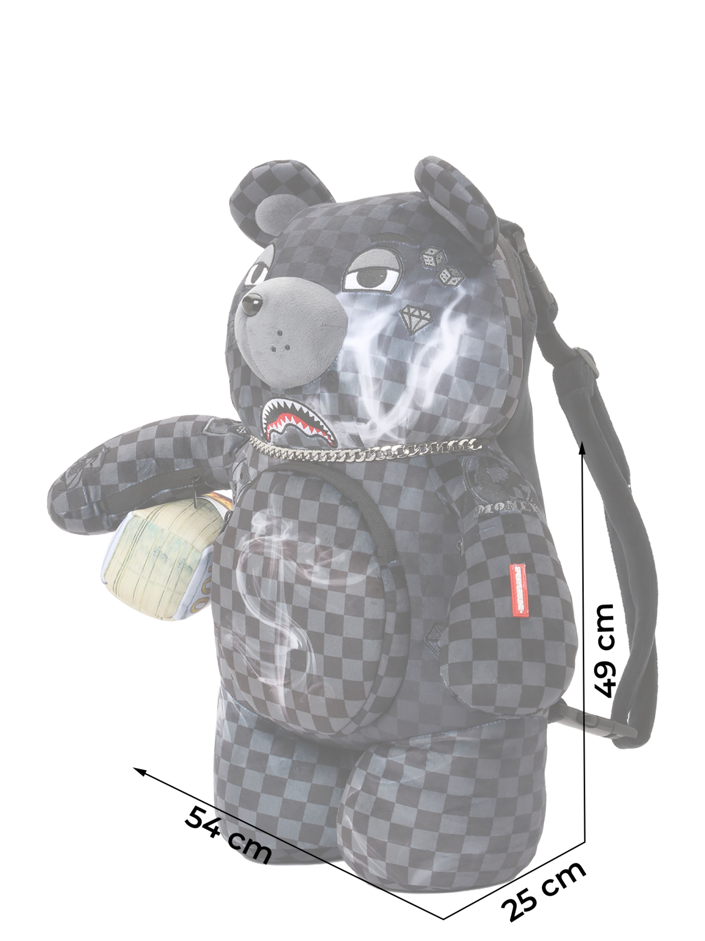 Sprayground Backpack 'SMOKE MONEYBEAR' in Black