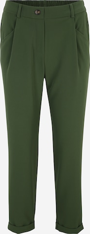 Dorothy Perkins Petite Normální Kalhoty se sklady v pase – zelená: přední strana