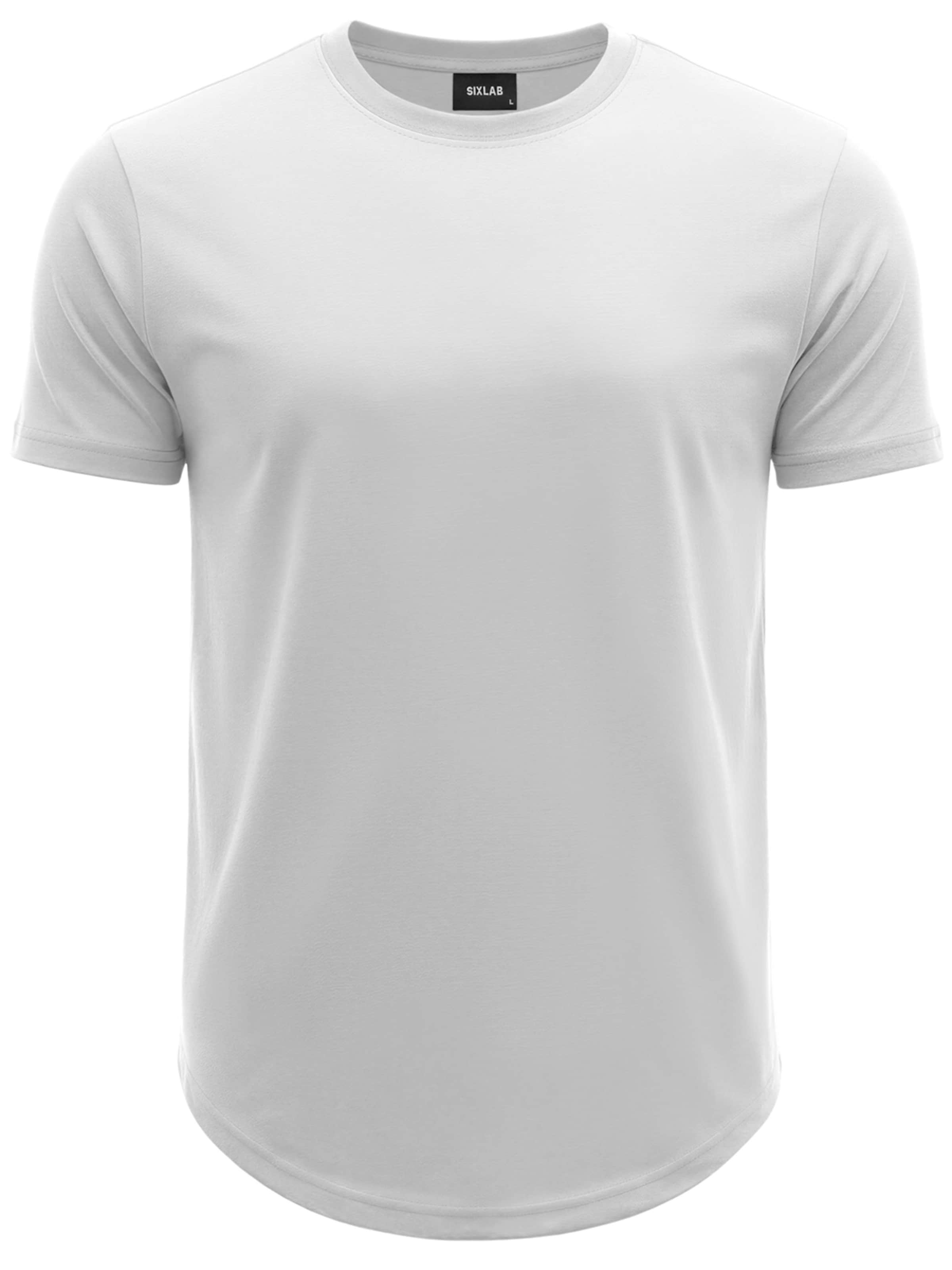 SIXLAB Shirt 'Round T-Shirt' in White: front