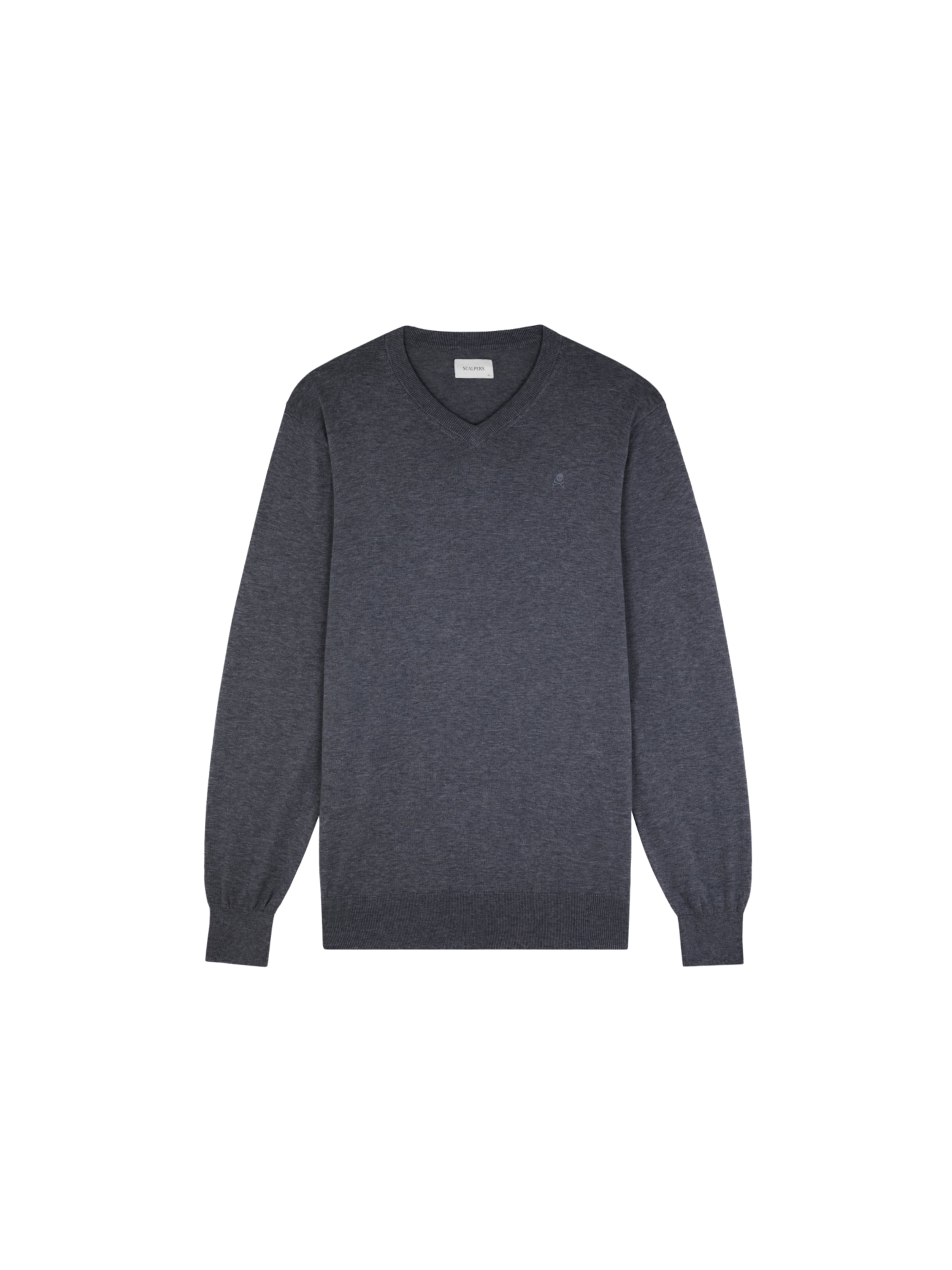 Scalpers Skull V Neck ' ' in Grau: Vorderseite