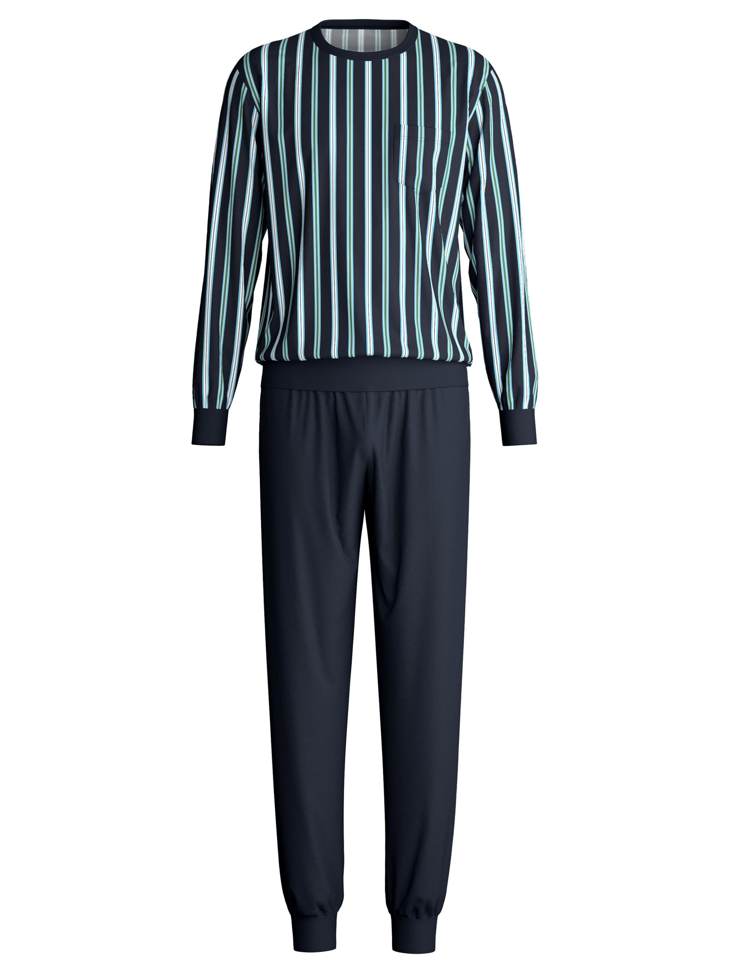 CALIDA Pyjama lang 'Relax Choice'‌‌‌‌ in Blau: Vorderseite
